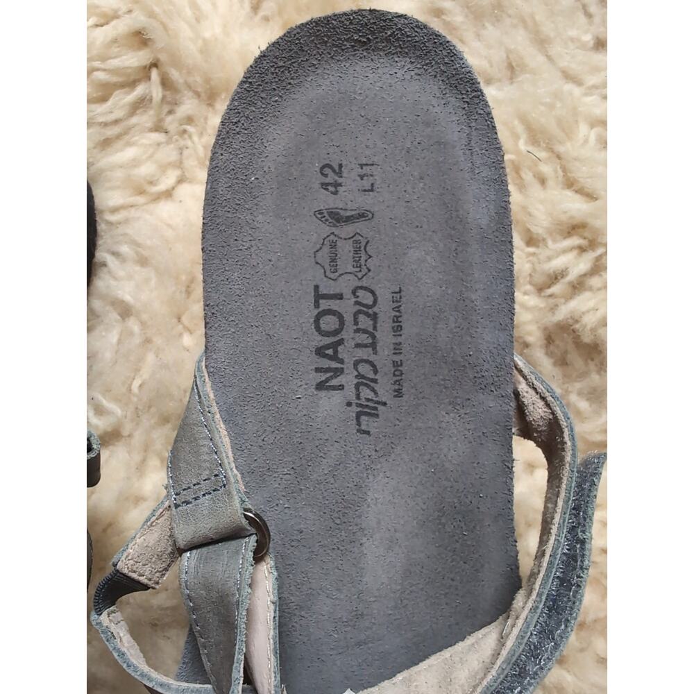 NAOT Womens Gabriela Slide Wedge Sandals Size 11 / 42 Gray Nubuck Leather Israel - Picture 3 of 12